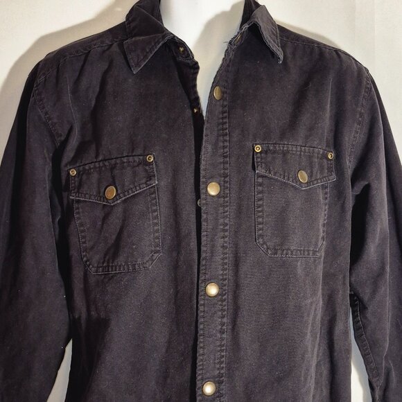 BASIC EDITIONS denim jacket, black, 100% Cotton, metal buttons, lined. size MED. - Picture 4 of 16